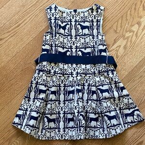 Crewcuts Dress Horses blue cream size 2